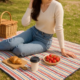 Multipurpose Waterproof Outdoor Mat 150x100 - Perfect for Camping, Picnic, Fishing, Hiking & Car Camping Blue / 150x100