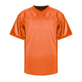 MESOSPERO Blank Football Jersey Plain Sports T-Shirt Pullover Football Clothing Hip Hop Jersey for Party(Orange,Medium)