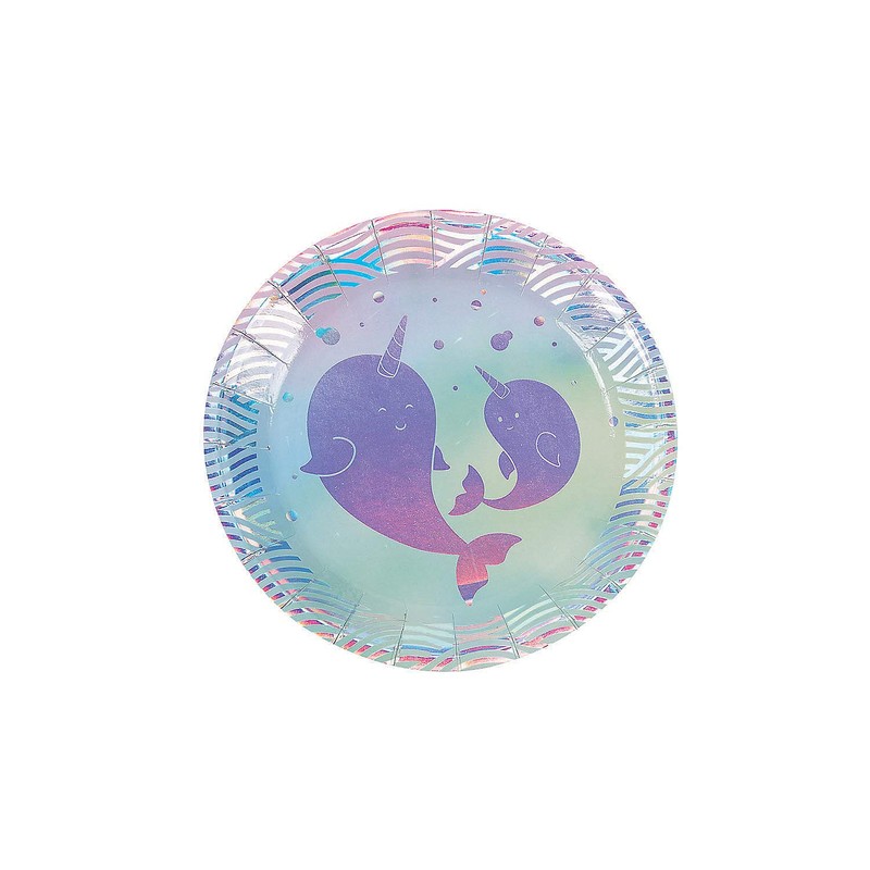 NARWHAL PARTY DESSERT PLATE - Party Supplies - 8 Pieces