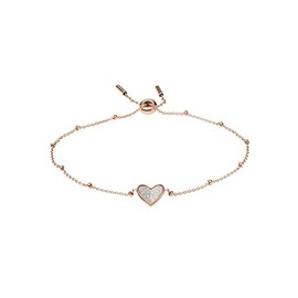 Fossil Vintage Glitz Women's Stainless Steel Bracelet with Slider or Lobster Clasp, Stainless Steel, No gemstone