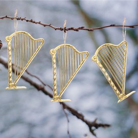 DEARMAMY Christmas Tree Decorations 14 Pieces Christmas Musical Instrument Ornament Mini Trumpet Saxophone Guitar Model Tiny Instruments Set Christmas Tree Hanging Decoration Music Party Supplies