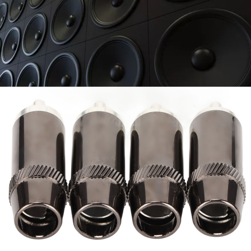 4pcs RCA Sound Plug Silver Plated RCA Male Plug Connector