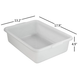 Nicesh 3-Pack 13 L Plastic Commercial Bus Tub, Gray Bus Box with Lid
