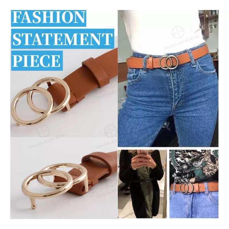 Dolores Cinturón Elegante Para Mujer,dos Círculos,moda Joven Casual