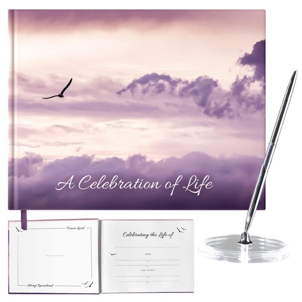 Celebration of Life Funeral Guest Book, Sky Design Funeral Guestbook, Memorial Service Guest Book, Memorial Book, Funeral Book, Guestbook Funeral, Funeral Registry Book, Memory Book Funeral