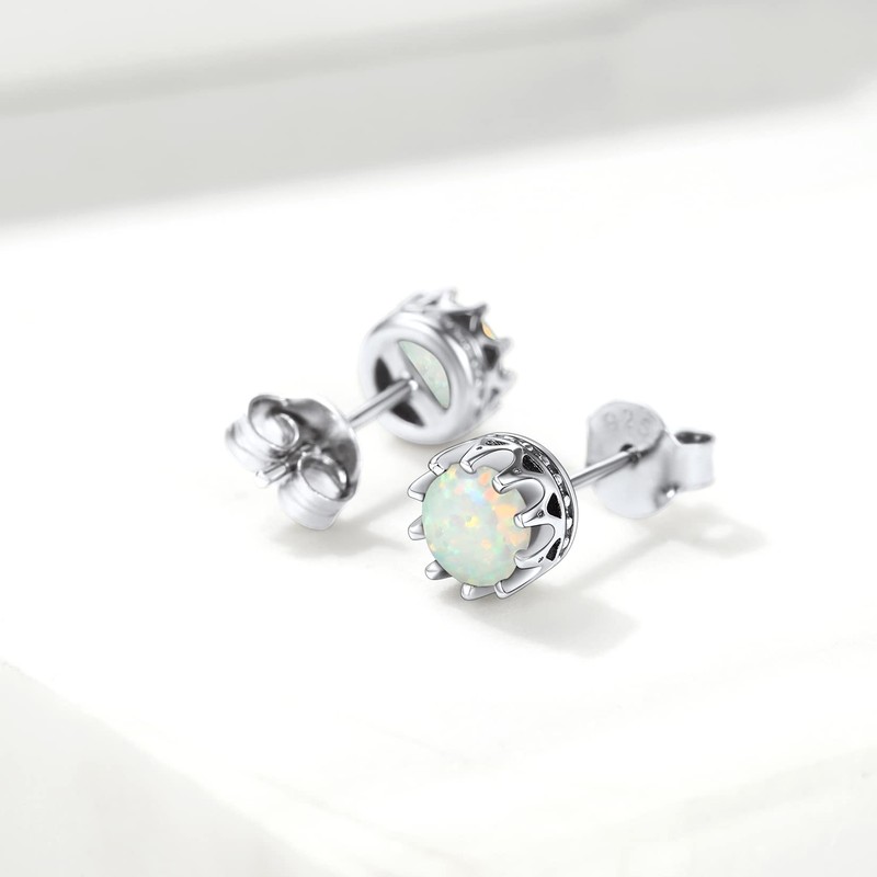 Dainty Stud Earrings for Women Sterling Silver Opad Ear Studs