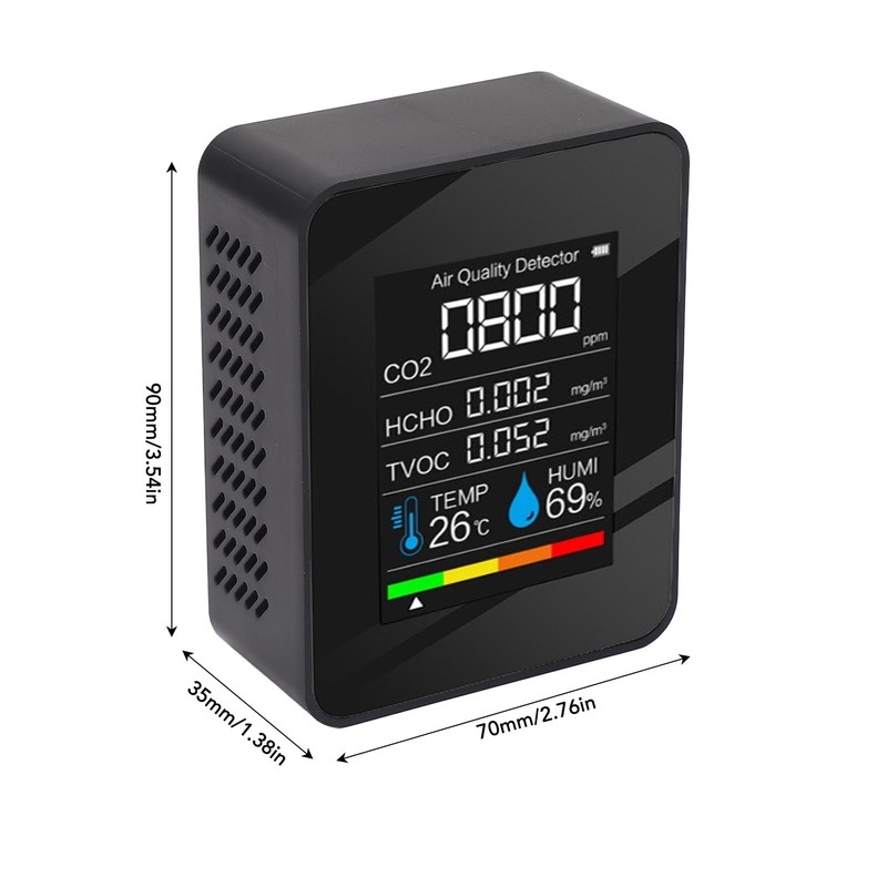 5 in 1 Air Quality Monitor LCD Color Screen CO2