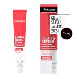 Neutrogena Clear & Defend+ Daily Serum (1 x 30 ml), Refining and Clarifying Face Serum with Salicylic Acid, AHA/PHA, Oil-Free Serum for Pimple-Prone Skin to Repel Breakouts