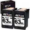 RETCH Remanufactured Ink Cartridges Replacement for HP 63XL F6U63AN for