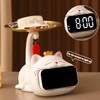Itigoitie Cute Cat Desktop Clock Decoration,Smart Electronic Digital Mute Clock,Living