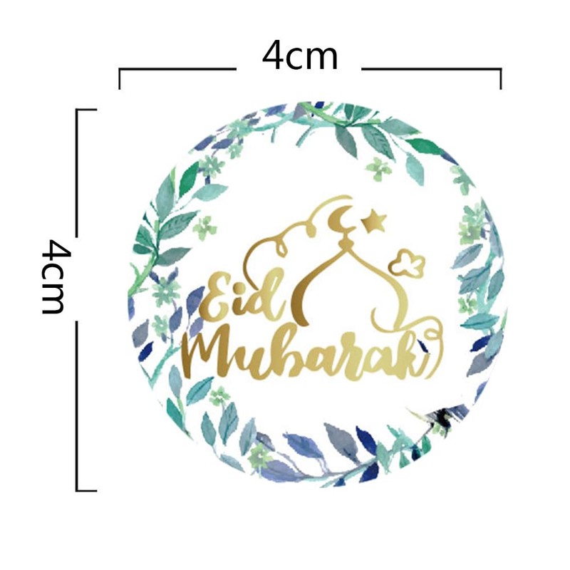 SWYOUN 96PCS Glitter Gold Eid Mubarak Stickers Eid Party Supplies