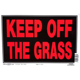 Hillman 839948 Keep Off The Grass Sign, Black and Red Plastic, 8x12 Inches 1-Sign
