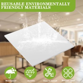 RITSU 12 Tiles Drop Ceiling Tile 2ft x 2ft, Easy Drop-in Installation, Waterproof Washable & Fire Rated Reusable and High, Grade PVC to Prevent Breakage