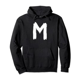 Creative Bold White Letter M - Design - Alphabet - Marker Pullover Hoodie