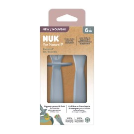 NUK for Nature Pretensil Spoon & Fork Set 2pk - Toddler Utensils BPA-Free New