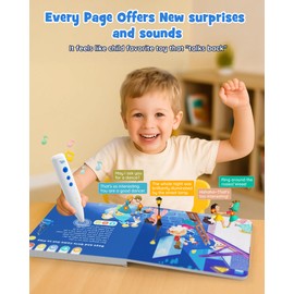 Musical Word Talking Pen Book Set, Interactive Audio Sound Books, Learning Education Toys, Early Educational Autism Therapy Birthdays for Toddlers Kids 1 2 3 4 5