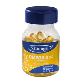 NATURAGEL OMEGA 3  Aceite de Pescado Omega 3 EPA 180  DHA 120  30 Cpsulas Softgels de 1300mg  Aceite de Pescado Nordico Puro Salvaje  Naturagel       