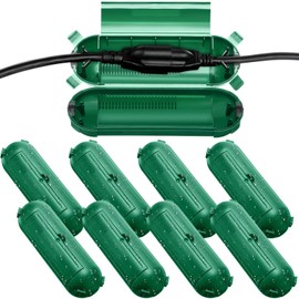 Weewooday 8 Pack Outdoor Extension Cord Safety Cover Water Resistant Seal Housing Capsule Shaped Electrical Outlet Weatherproof Outdoor Cover Waterproof Electric Safety Connection Box (Green)