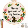 Nuberlic Please Get Out of My House Embroidery Kit, Stitch