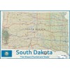 South Dakota State Physical Poster Map - 16.5 x 23.8