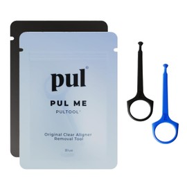 PUL Pack of 2 Reusable Clear Aligner Removal Tool — Compatible with Invisalign, Removable Braces, Retainers & Trays – Easy-to-Use Device Remover, Dental & Oral Hygiene Care Product – Blue, Black