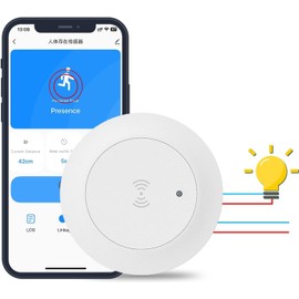 Haozee Human Presence Sensor Light Switch,Zigbee Millimeter Wave Presence Sensor,Auto-On/Auto-Off Smart Motion Sensor Light Switch AC95-250V,Requires TUYA HUB,Support Zigbee2mqtt Home Assistant