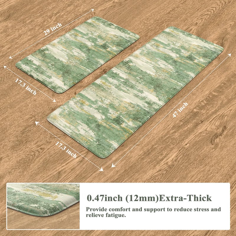 Collive Kitchen Mats Cushioned Anti Fatigue, Modern Abstract Non Slip