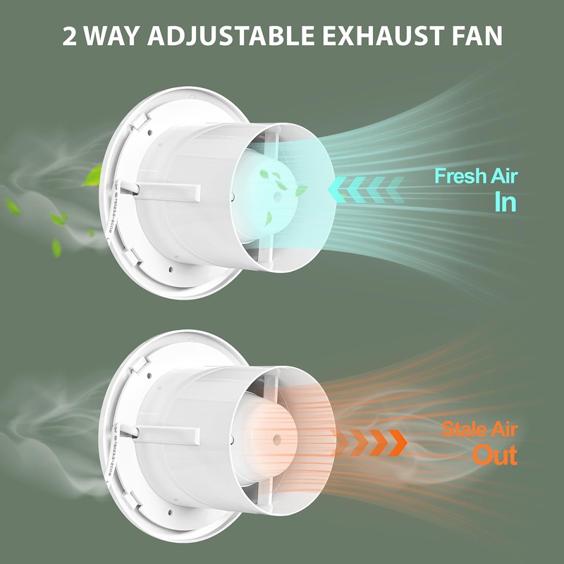 KCVENTSAIR 6 Inch Bathroom Ventilation Fan Circle with Reversible Airflow