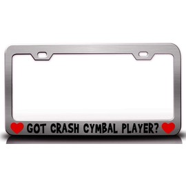 Custom Brother - GOT Crash CYMBAL Player w/Heart Music Musician Metal Car SUV Truck License Plate Frame Ch j54