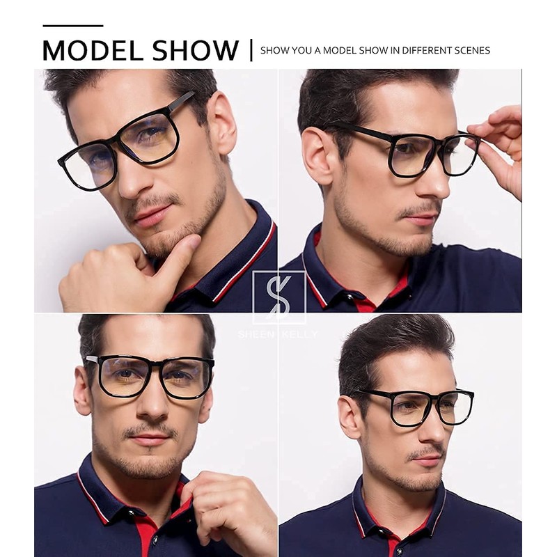 SHEEN KELLY TR90 Blue Light Oversized Safety Glasses Men Women