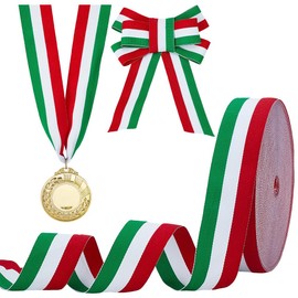 PH PandaHall Stripes Ribbon 4cm Wide Red White Green Ribbon Italian Flag Patriotic Trim for Gift Wrapping Crafts Party Christmas Decoration, 45.7m