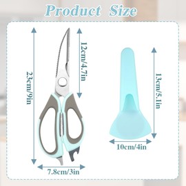2 Pcs Kitchen Scissors All Purpose, Heavy Duty Stainless Steel Shears with Comfortable Grip, Ultra Sharp Blades, Magnetic Removable Poultry Shears Dishwasher Safe for Chicken Fish Meat Herbs Vegetable