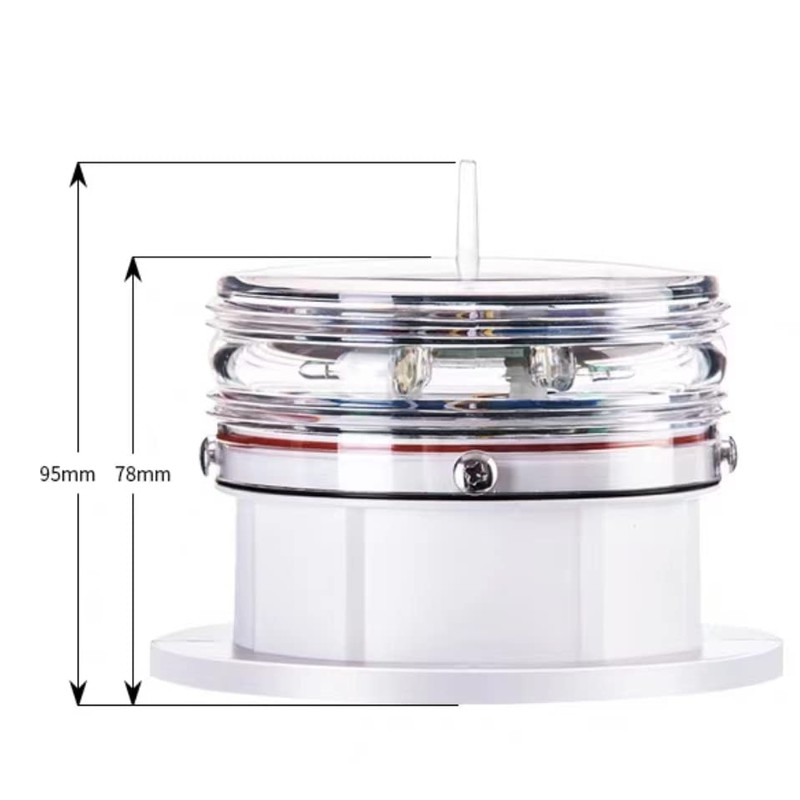 Solar Dock Warning Light 360 Degree - Super Bright Waterproof