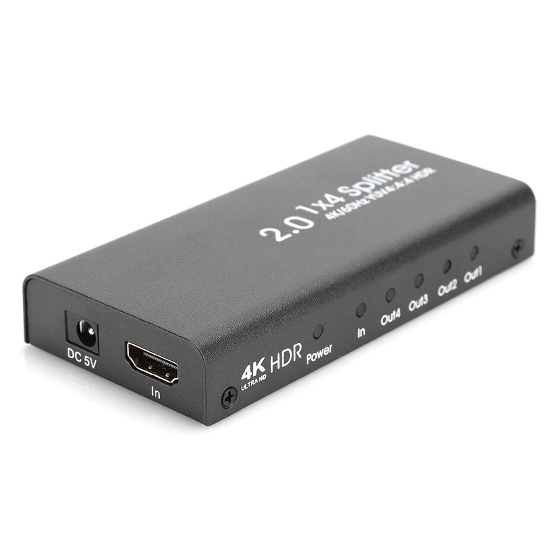 1x4 HDMI 2.0 Splitter 1 in 4 out Video Distributor