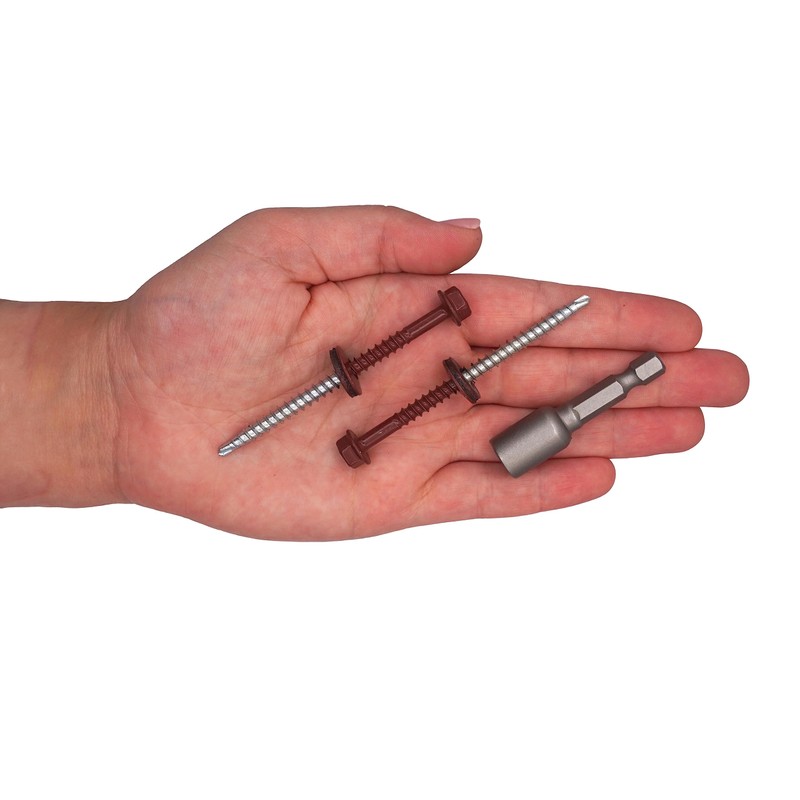 SKIR'CO (Pack of 50) Painted Roofing Screws 4.8 x 70