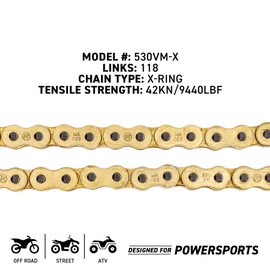 NICHE Drive Sprocket Chain Combo for Yamaha YZF R1 Front 17 Rear 45 Tooth 530VM-X X-Ring 118 Links
