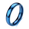 TIGRADE 2mm 4mm Blue Titanium Plain Dome High Polished Wedding