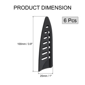 uxcell 6 Pcs Knife Cover Sleeves, 3.9" x 1" PP Knives Edge Guard Blade Protector Universal Knife Sheath for Home Kitchen, Black