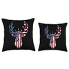 Whitetail Deer With Statue Of Liberty’s Crown American Flag Throw