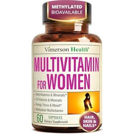 Vimerson Health Multivitamin for Women: Methylated B Vitamins, Chelated Minerals and Bioavailable D3 for Focus and Energy Support – Daily Womens Multi
