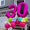 Laser Pink 30 Number Balloons 40 Inch Giant Hot Pink