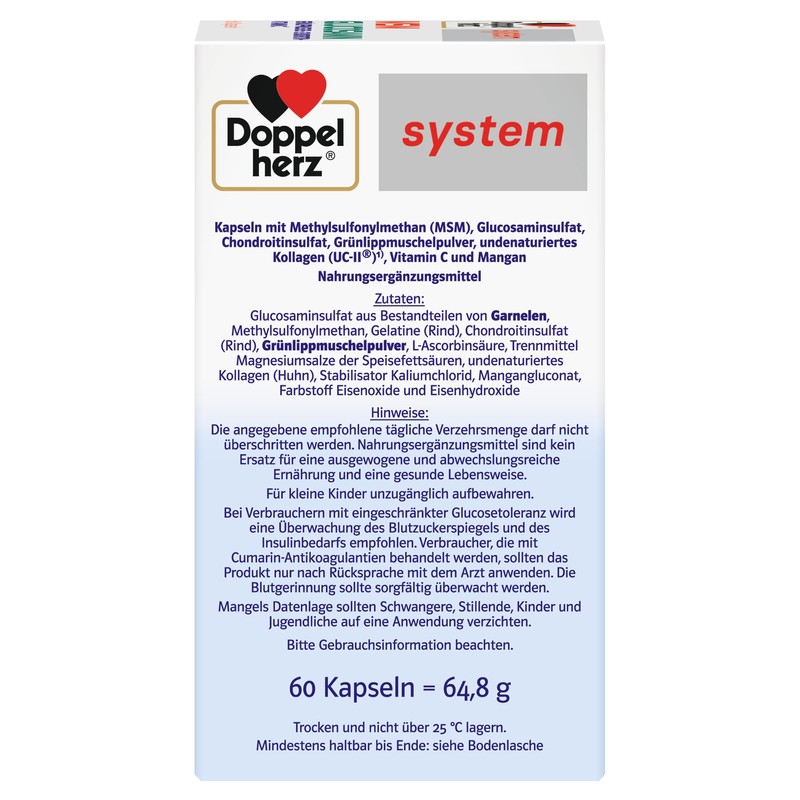 Doppelherz System MSM Glucosamine - Vitamin C contributes to normal