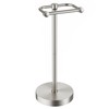 Brushed Nickel Toilet Paper Holder Stand, 4.82 lb Weighted Base,