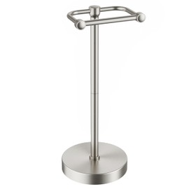 Brushed Nickel Toilet Paper Holder Stand, 4.82 lb Weighted Base, Heavy Duty