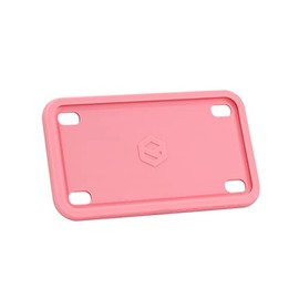 Rightcar Solutions Motorcycle Silicone License Plate Frame | The Original Premium Grade Silicone Bike Plate Frame | Rust Proof, Rattle Proof, Weather Proof License Plate Holder (Pink)