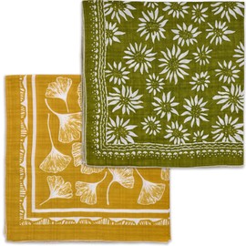 Acigbetter 2 Pack Soft Cotton Bandana 22''x22'' Flower Headband Scarf (R001-2 Pack)