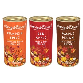 Autumn Flavored Drink Mixes, Pumpkin Spice Chocolate Truffle, Red Apple Cider, Maple Pecan White Chocolate, 8 oz Cans