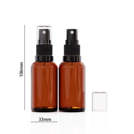 seafulee Pack of 6 Amber Glass Spray Bottle, 1 oz, Small Reusable Refillable Cosmetic Mist Bottle For Skincare,Haircare,Essential Oil, 30ml Fine Mist Sprayer (Amber, 1oz (6pcs))