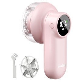 coldSky Rechargeable Fabric Shaver, Lint Shaver with Digital Display, Sweater Shaver with 6-Leaf Blades and Safety Lock, 3-Speeds Defuzzer Remove Fuzz, Pills from Clothes, Furniture, Sofa, Pink