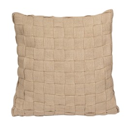 Creative Co-Op, Natural Woven Jute and Cotton Pillow with Basket Weave